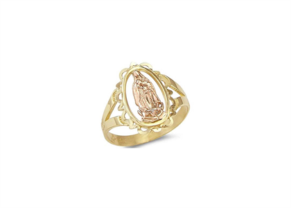 Two Tone Plated Mother Mary Ring